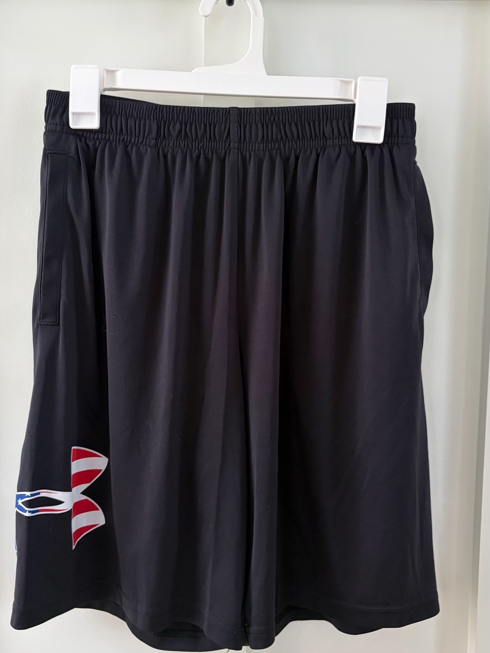 Under Armour Men’s Freedom Rival Shorts | Black | Size Large | USA Flag Logo